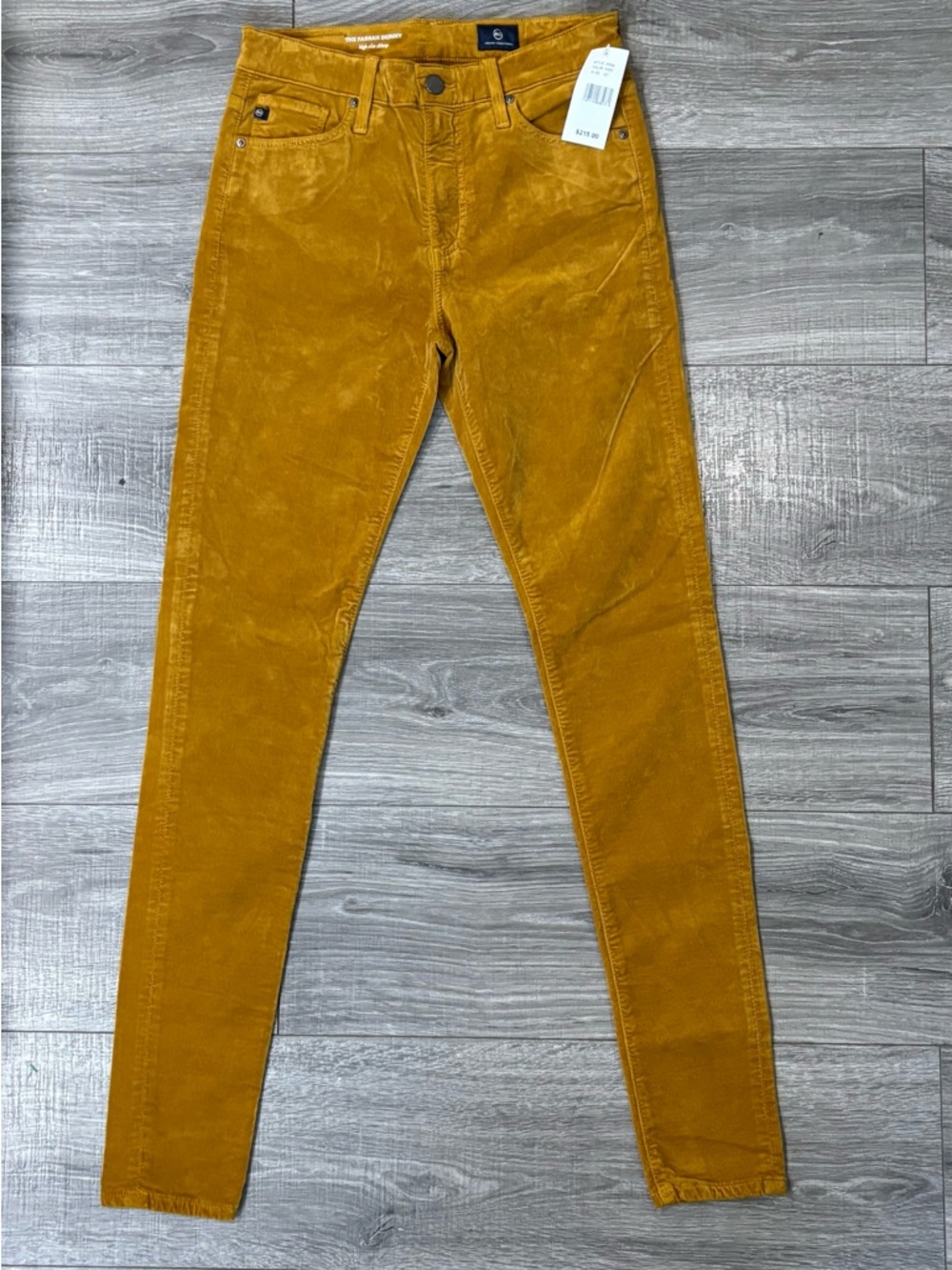NWT AG Farrah Skinny Jeans Mustard Yellow High Rise Stretch Size 27R